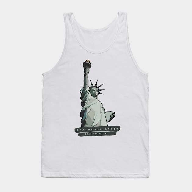 Colorblock Statue of Liberty Tank Top by ReverieCompany